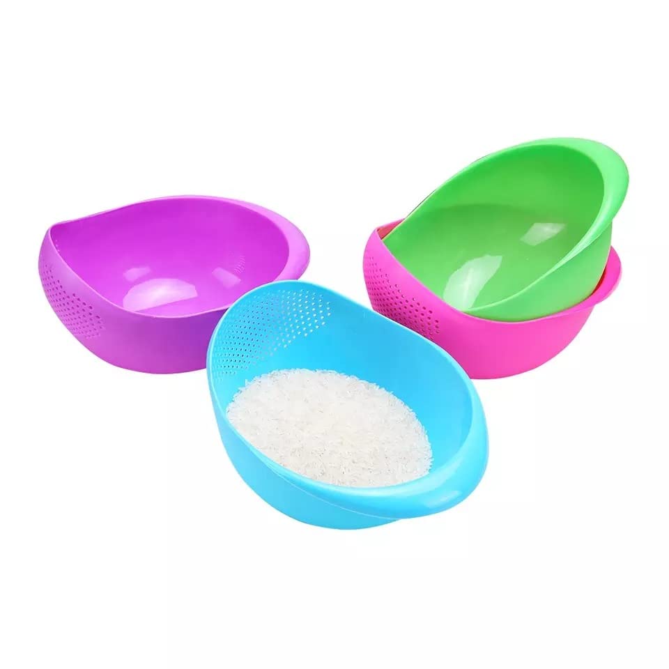 PICCASIO 2Pieces Rice Colander,Rice Strainer & Small Grains Washing Colander Drain Basket For Vegrtable and Fruit,Pasta Home Kitchen Basket With Handles(Small Size)