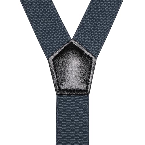 Image of RBOCOTT Mens Solid Color Suspender with 3 Cilps Adjustable Braces