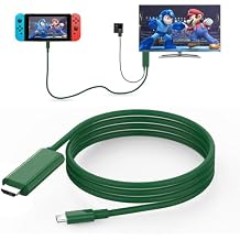 Switch Dock Mini Portable, 1.8M/ 6FT Switch TV Dock, Switch Docking Station with 4K/1080P HDMI Adapter and 100W Charging Port, Dark Green, Not for Switch 2