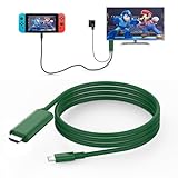 Boreguse Switch Dock Mini Portable, 1.8M/ 6FT Switch TV Dock, Switch Docking Station with 4K/1080P HDMI Adapter and 100W Charging Port, Dark Green, Not for Switch 2