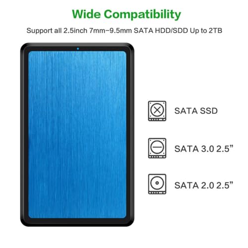 Caja externa para disco duro 2.5 pulgadas SATA3.0 aluminio miniatura 7
