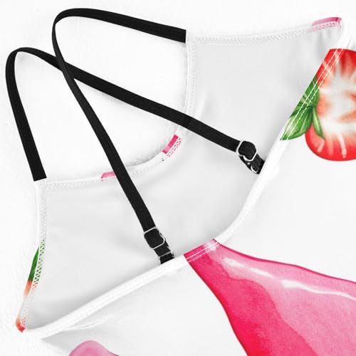 Valentine Gnome Toddler Swimsuit Girl One Piece, Quick Dry Crossback Little Girls Bathing Suit for Beach 3T4