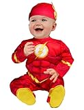 Rubies Infant/Toddler The Flash Costume Jumpsuit and Hat for Themed Parties and Halloween, 6-12 Months