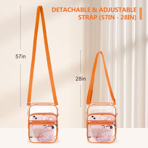 Image of Blvornl Clear Crossbody Bag with Adjustable Shoulder Strap, Stadium Approved PVC Purse Bag, Messenger Bag