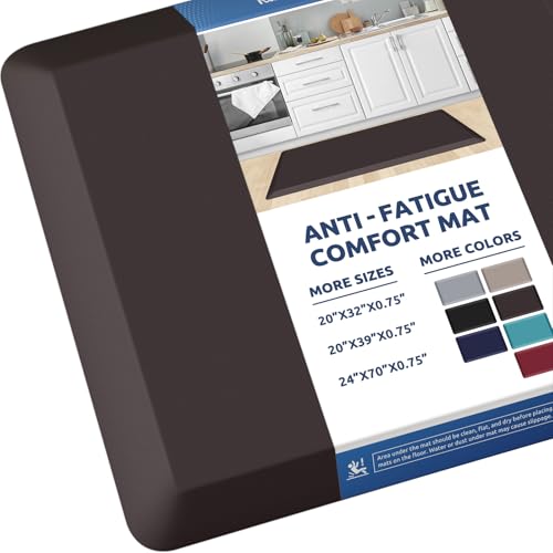 Image of 0.8 inch Thick Kitchen Mat Cushioned Anti Fatigue Rug Comfort Floor Mats | Water-Resistant, Non-Slip, Easy to Clean Comfort Floor Mat for Kitchen, Sink & Office, Multiple Colors & Sizes, 39 inch x 20 inch