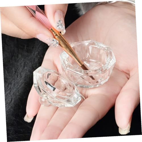 2 tazas líquidas de arte de uñas de cristal con tapa miniatura 7
