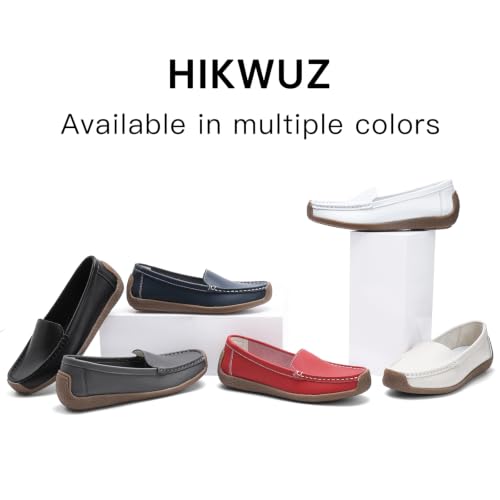 Image of Women's Comfortable & Lightweight Leather Loafers Slip-Ons Driving Walking Mocs Boat Shoes Cute Business Casual Dress Shoes Work Flats for Women