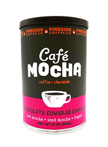 fireside instant coffee - Fireside Coffee Company - Cafe Mocha Chocolate Covered Cherry 8 oz Canister - Hot Mocha - Iced Mocha - Frappe - Chocolate Covered Cherry