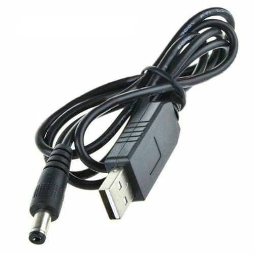 MeevrgR USB a CC de 5,5 x 2,1 mm para cable Boost, convertidor de voltaje de 5 V a 9 V/12 V, cable de alimentación de 1 m para router, ventilador USB, mini altavoz (negro)