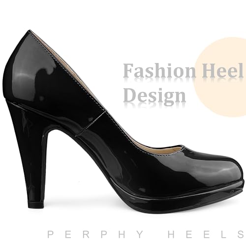 Perphy Round Toe Platform Stiletto Heel Dress Pumps for Women4