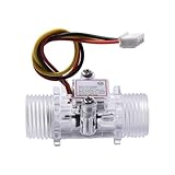Jonikuper Interruptor de sensor de flujo de agua G1/2 pulgadas, medidor de flujo de turbina con sensor de efecto Hall, rango de 1-30 L/min, 3.5-24V CC, para calentadores de agua y dispensadores