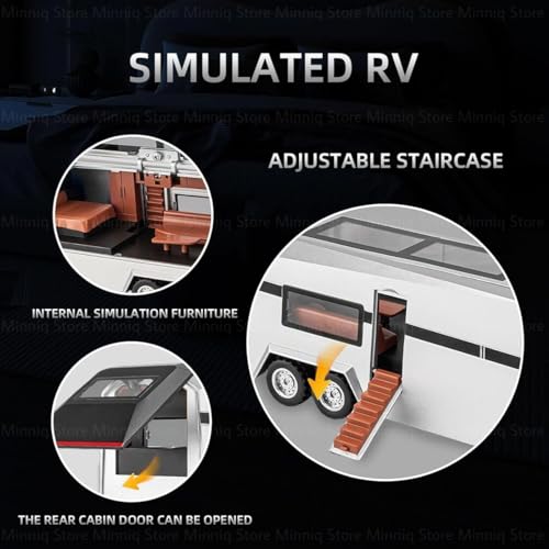 Image of Tesla CyberTruck with Pick-Up Trailer with 6 Openable Doors Pull Back Action,Lights & Music Truck Toys Alloy Diecast Truck Toy Best Gift for Kids (Multicolor)(Tesla Pick-Up Trailer)