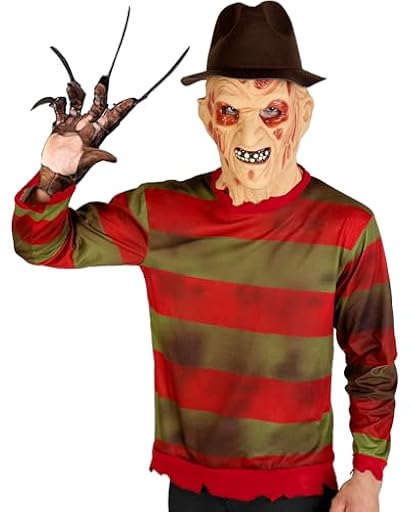Funidelia Jersey Oficial de Freddy Krueger - Pesadilla en Elm Street para hombre - Traje para adultos para fiestas, Carnaval y Halloween - Talla M | Ya disponible en tu tienda friki favorita! En mundofriki.es!