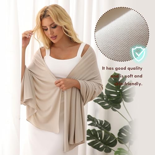 Tencel Shawl Wraps 70 x 35in Travel Essentials Lightweight Pashmina for Travel Blanket Scarf UPF 50+4