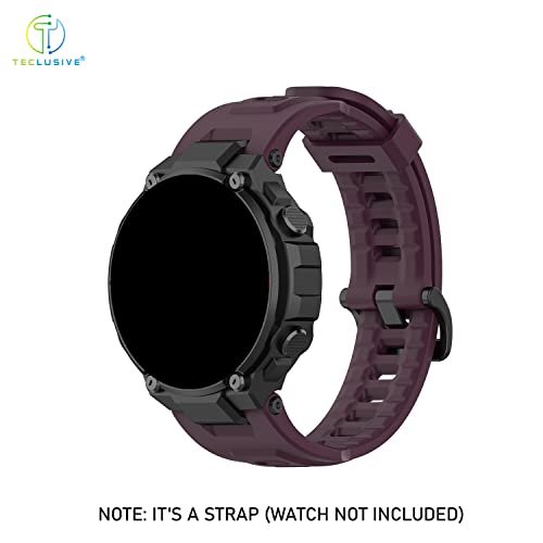 Image of T TECLUSIVE Soft Silicone Strap Band Compatible with Amazfit T-Rex /Amazfit Trex Pro | Adjustable Silicone Rubber Band with Installation Tools for T Rex Pro (Purple)