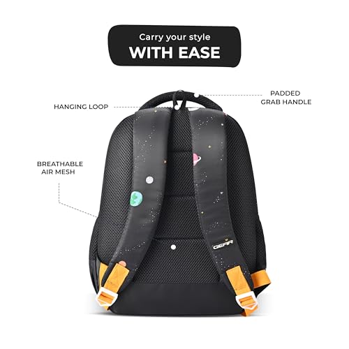 Image of Gear Floating Astronaut Backpack 15 inch /20L Small Water Resistant School Bag /Casual Backpack /Daypack /Kids Bag for Boys /Girls (Black-Yellow)