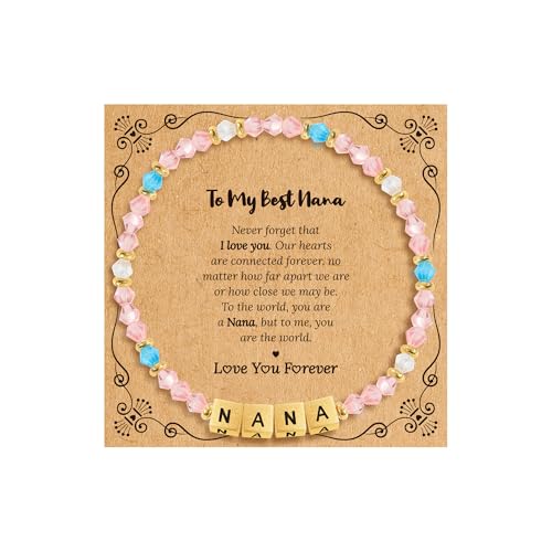 Image of BAYLAY Inspirational Family Lettter Bead Bracelet For Women,Jewelry Gifts For Granddaughter /Daughter /Mom /Sister /Wife /Niece /Aunt /Friend /Nana /Gigi,Mothers Day,Birthday