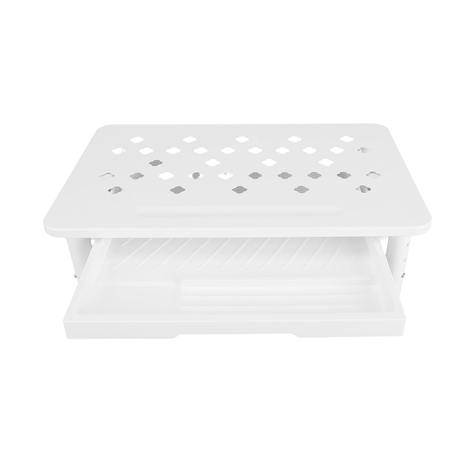 Standing Desk Height Adjustable Carbon Steel 3 Levels Ventilation Holes with Drawer for Laptop Riser Printer Shelf Document — view 3