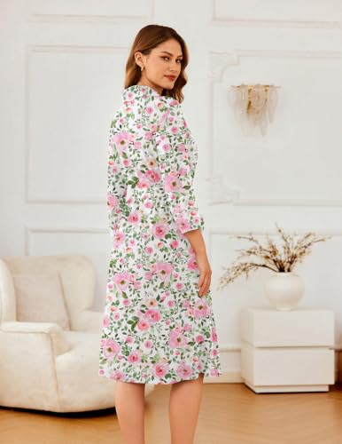 Image of Ekouaer Robes for Women Long Waffle Knit Bathrobe Shawl Collar House Coats