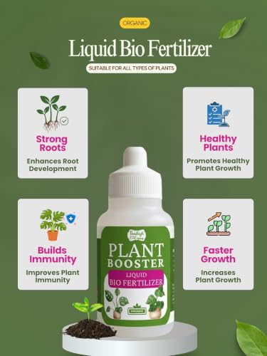 Image of Bombay Greens Organic Plant Booster Liquid Bio Food for Plants | Natural Plant Growth Booster for Indoor & Outdoor Plants, Home Garden, Flowering & Vegetable Plants - 50ml, Pack of 2