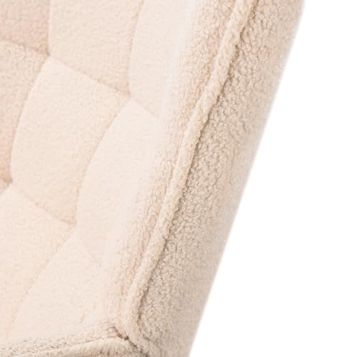 Fauteuil à Bascule Scandinave, Rocking Chair Confortable avec Haut Dossier, Pieds à Bascule en Bois Massif et Structure en Métal, Idéal pour Salon, Chambre et Bébé – Image 6