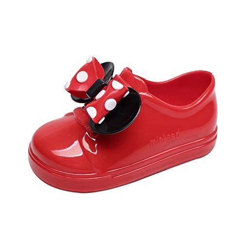 QinMM 1-6 años bebé niños niñas Botas de Lluvia Impermeable Bowknot Infantil de Goma Zapatos de Lluvia