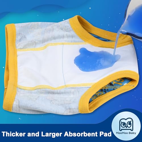 Image of MooMoo Baby Potty Training Pants 6 Packs Absorbent Training Underwear for Boys and Girls Cotton Pee Pants 2T-9T