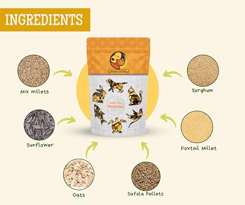 Image of Foodie Puppies Premium Hamster Food Pellets Highly Nutritious Diet Essential Ingredients for a Healthy and Active Lifestyle for Your Hamster (Pouch - Hamster Food, 3Kg)