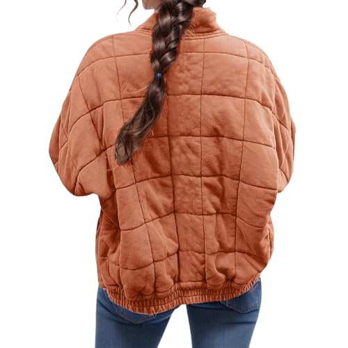 Womens Lightweight Quilted Jacket Zip Up Long Sleeve Coats Oversized Short Puffer Jackets Casual Outerwear4