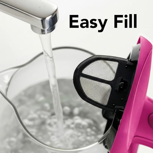 Image of OVENTE Electric Kettle, 1.5L Borosilicate Glass Countertop Water Heater and Boiler for Coffee or Tea, BPA-Free, Auto Shut-Off, Boil-Dry Protection, Removable and Washable Spout Filter, Pink KG83F