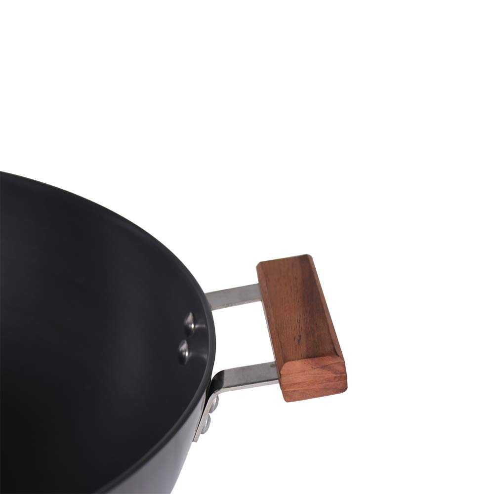 Wonderchef Ebony Aluminium Hard Anodized Deep Kadhai/Kadai with Lid - 30 cm, 6 Litre | Ideal for Sauteeing Veggies, Dal and Curries | Black - Image 7 thumbnail