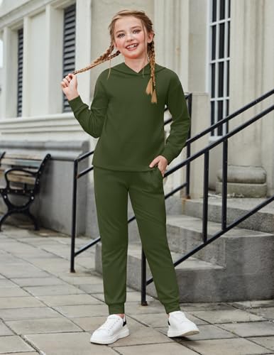 Image of Arshiner Girl's 2 Piece Tie-dye Hooded Sweatshirt Sweatsuits and Sweatpants | Long Sleeve Crew Neck Pullover, Fall Winter Outfits, Tracksuits for 5-13 Years