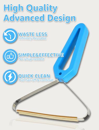Image of 2 PCS Pet Hair Removal Tool - Lint Remover, Carpet Scraper & Shaver for Carpets - Dog & Cat Hair Remover with Carpet Rake for Car,Rugs,Couch,Furniture - Fur Cleaner Tool