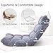 Giantex Folding Floor Chair with Back Support, 14 Adjustable Position, Padded Sleeper Bed, Couch Recliner, Gaming Floor Chairs for Adults, Meditation, Living Room (Grey)