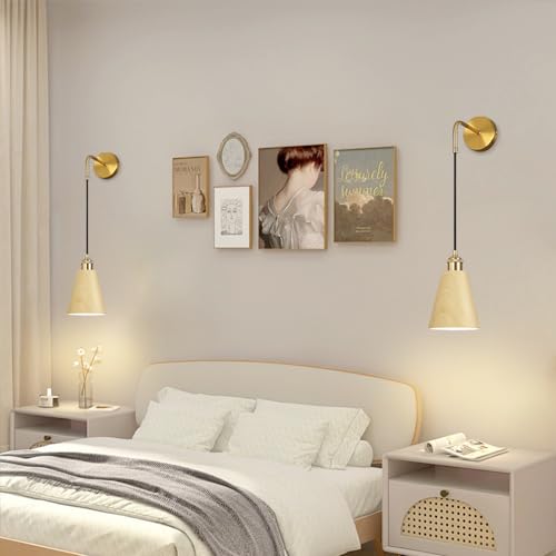 Aplique de pared E27 con acabado de grano de madera de metal decorativo interior 6