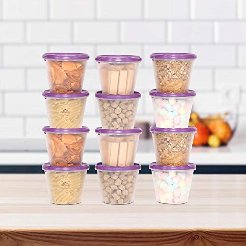 Image of Cutting EDGE Nesterware 1000ml Stackable Food Container (Set of 12, Purple) | BPA-free plastic, stackable design, leak-proof, kitchen storage, pantry, fridge, meal prep, reusable, travel use