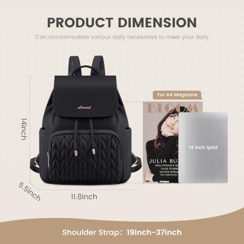 Image of LOVEVOOK Backpack Purse for Women,Small Backpack for Women for Travel Work,Cute Backpack Daypack With Anti-theft Pocket,14 Inch Fashion Ladies Backpack for Daily College Shopping