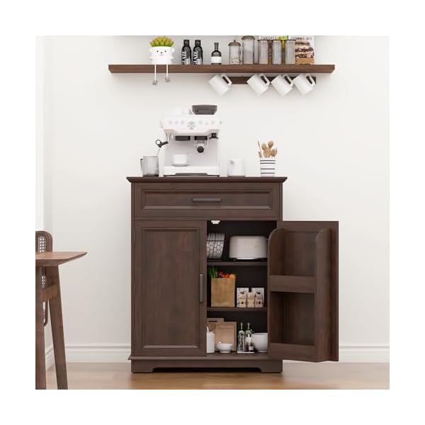 Buffet cabinet with storage kitchen cabinet with drawer storable door modern floor sideboard freestanding cabinet for living room entryway dining room cherry  urban country home decor