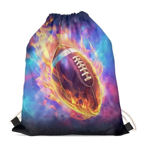 Mumeson Shoulder Bag School Satchel Bag Storage Drawstring Bag Purse Messenger Bag Dayback Pouch, Galaxy Fire Football3
