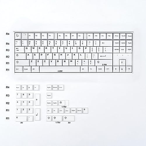 Image of mintcaps White Cherry Profile Doubleshot Bow Keycaps 120 Keys Custom Keyboard Keycap for 60% 65% 70% 75% Cherry MX Gateron Kailh Switches Mechanical Keyboard