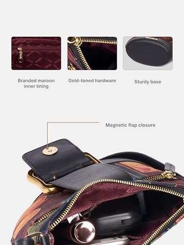 Image of ZOUK Women's Ardha Sling Bag | Black Vegan Leather Crossbody Bag | Asymmetric Silhouette| Adjustable Strap
