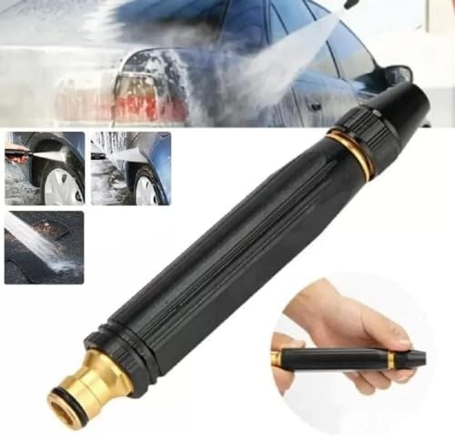 Image of Water Spray Gun for Car Wash Bike Washing Gun for 1 /2 inch Hose Pipe High Pressure Water Gun Nozzle Adjustable Car Washer Gun Brass Jet Water Spray Nozzle for Garden & Window (BLACK NOZZLE)
