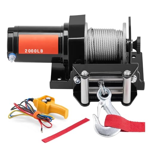 Winch eléctrico para vehículo 2000 lbs con control cableado