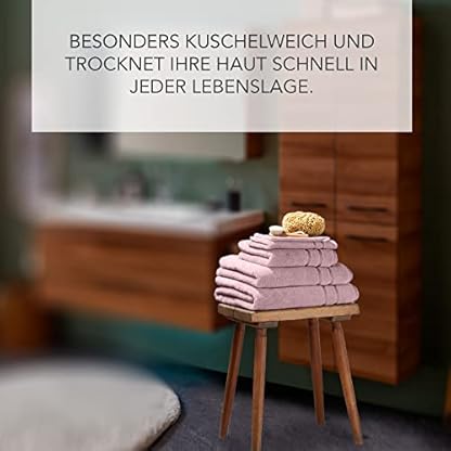 HOMESTORY Premium Handtuch-Set 12-teilig, 100% Baumwolle, Frottee, 550g/m², weich, saugstark und schnelltrocknend, Oeko-Tex 100, Rosa, 2X Bade- + 2X Dusch- + 4X Hand- + 4X Gästetuch – Bild 8