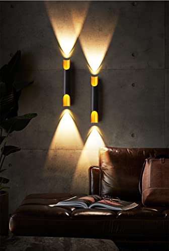 Aplique de Pared LED Moderno E27 en Negro y Oro para Lámpara de Interior 5