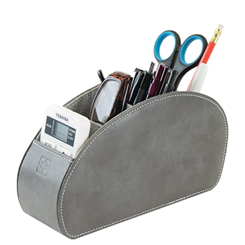 Remote Control Holder with 5 Compartments, Grey PU Leather Office Organization Storage Caddy Box for TV Remote, Heater Controllers, Media Player, Office Supplies, Makeup Brushes CEG10 - Cosy Home Interiors Remote Control Holder with 5 Compartments, Grey PU Leather Office Organization Storage Caddy Box for TV Remote, Heater Controllers, Media Player, Office Supplies, Makeup Brushes CEG10 - Image 5