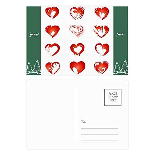 Cartes postales Coeurs Saint Valentin rouge porte-bonheur à partager à deux