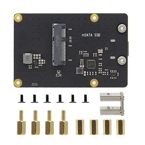 Geekworm for Raspberry Pi 4, mSATA SSD Adapter X857 Expansion Board USB3.0 Module for Raspberry Pi 4 Model B 8GB / 4GB / 2GB