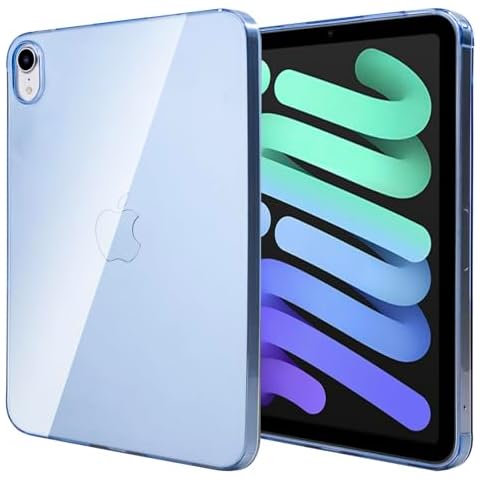 LOOKSEVEN Clear Blue Case for iPad 9th Generation 2021 / 8th Generation 2020/ 7th Generation 2019 10.2", Soft Slim Lightweight Transparent TPU Back Cover Cover