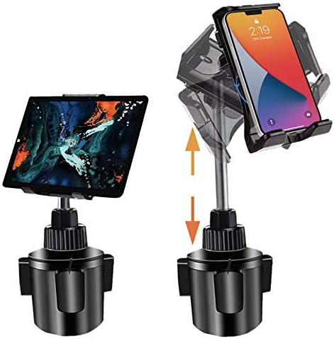 leChivée Car Phone Holder Cup Holder, Car Cup Tablet Holder Universal Car Phone Tablet Mount with Extendable Neck for iPad Pro Air Mini, Samsung Galaxy Tabs, iPhone, More 4-13" Cell Phones and Tablets